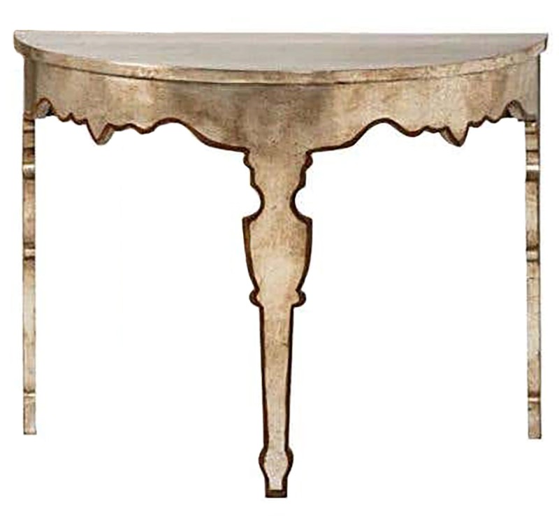 Italian Console in Silver Leaf