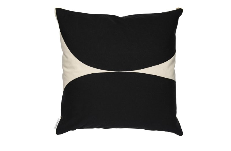 Contemporary Black & White Canvas Pillow