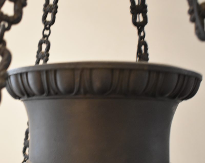 Bronze and Tole Empire Chandelier - Image 2