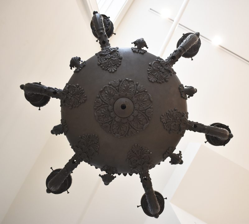 Bronze and Tole Empire Chandelier - Image 5