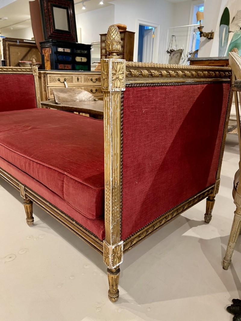 19th Century Louis XVI Gilded Daybed with Top - Image 9