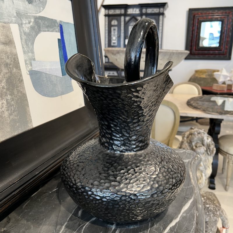 Mid-Century Black Ceramic Vase - Image 3