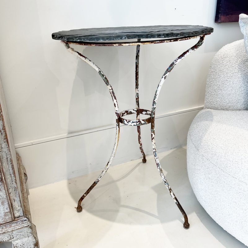 19th Century Table with Iron Base and Slate Top (Two Available) - Image 2