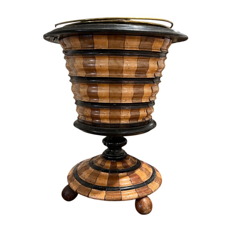 Dutch 19th Century Wooden Marquetry Bucket - Image 2