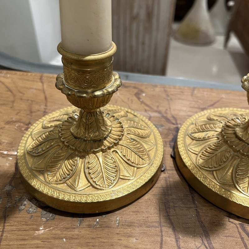 French Restoration Alabaster Candlesticks - Image 5