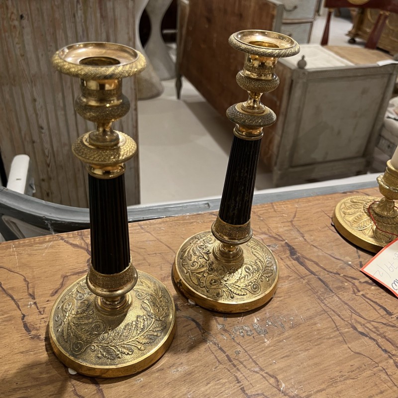 French Charles X Wood Candlesticks - Image 5