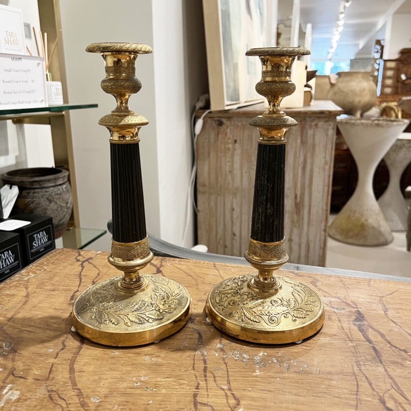 French Charles X Wood Candlesticks - Image 2