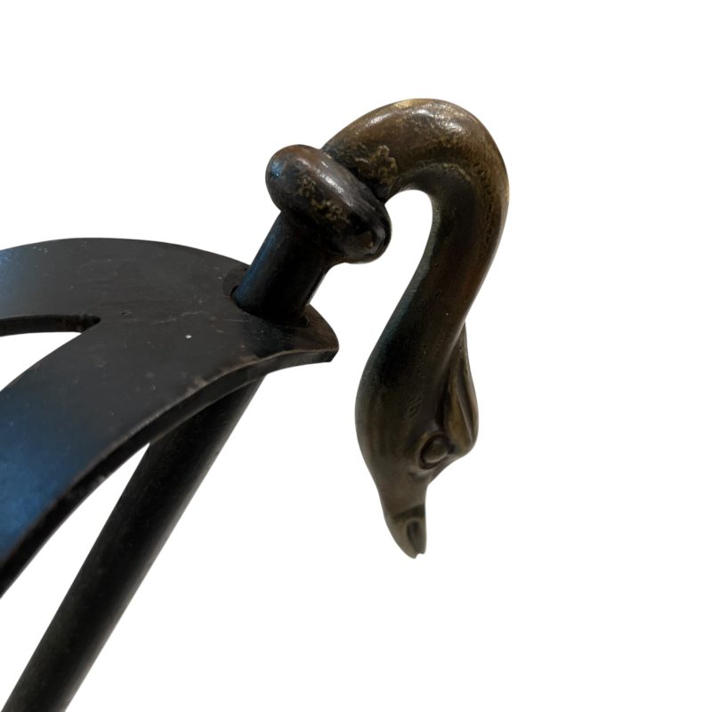 Mid-Century Tabouret in Iron with Swan Detail - Image 4