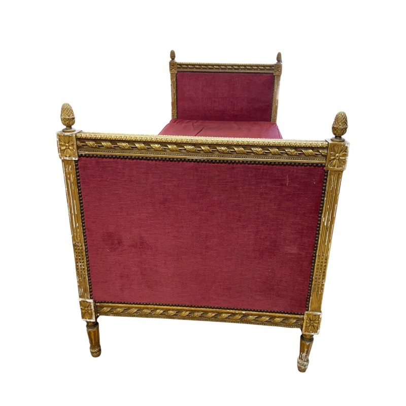 19th Century Louis XVI Gilded Daybed with Top - Image 4