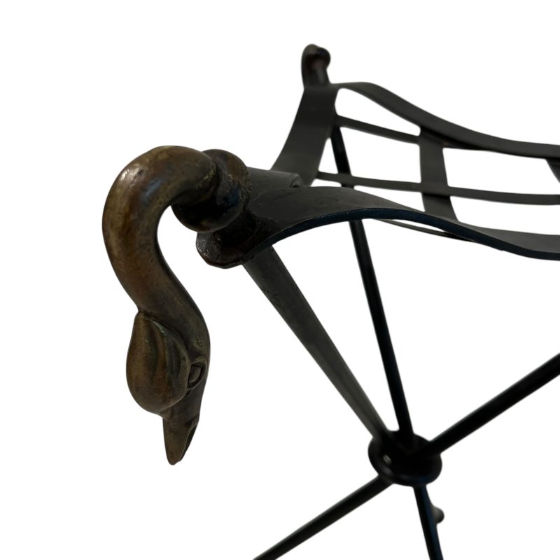 Mid-Century Tabouret in Iron with Swan Detail - Image 3