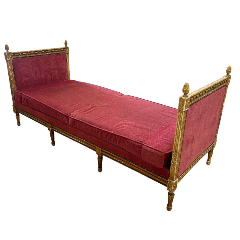 19th Century Louis XVI Gilded Daybed with Top - Image 3