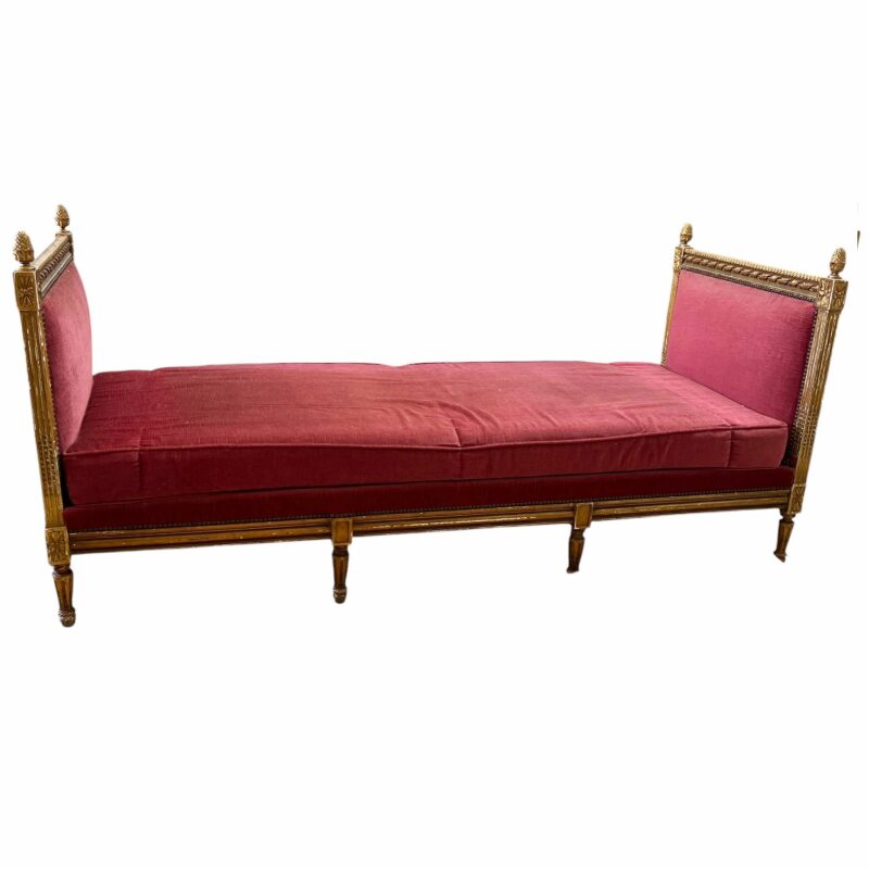 19th Century Louis XVI Gilded Daybed with Top