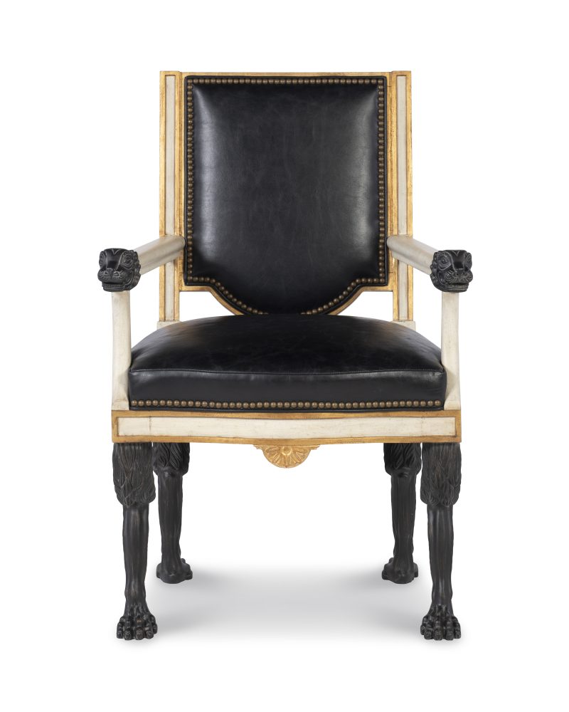 Robért Arm Chair - Aged White, Gold & Noir - Image 2