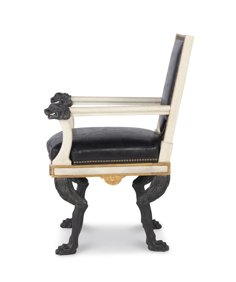 Robért Arm Chair - Aged White, Gold & Noir - Image 4