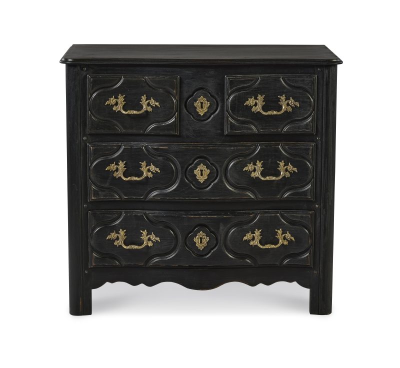 Louis XIV Nightstand - French Ebonized Noir - Image 2