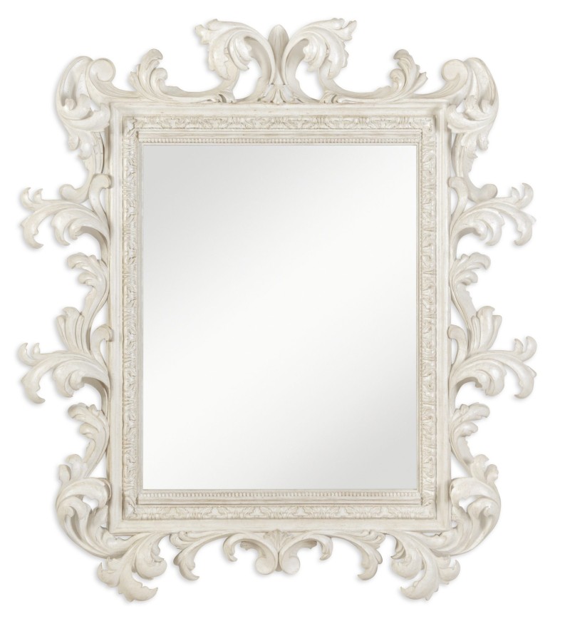 Italian Rococo Mirror - French Painted Blanc - Image 2