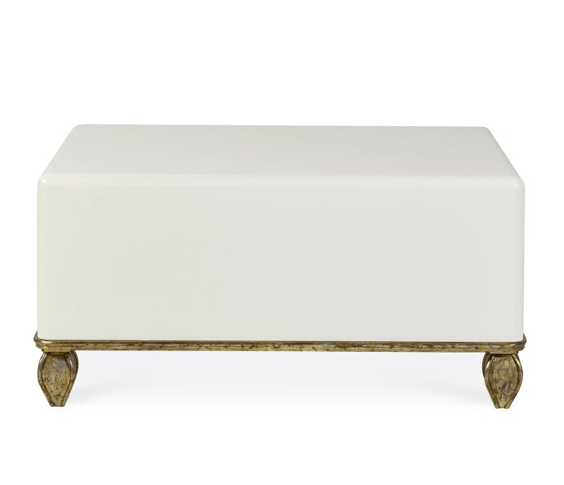 Loire Cocktail Table - French Lacquered White W/Gold - Image 2