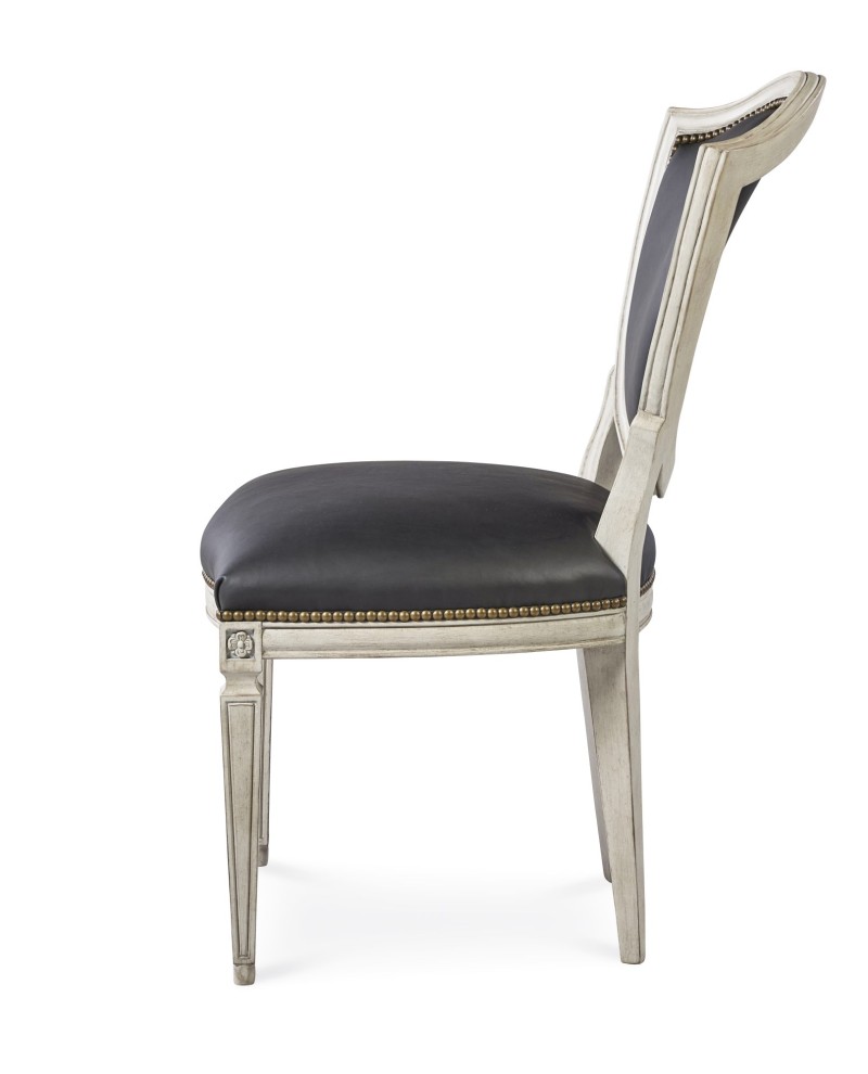 Jean Luc Shield Back Side Chair - Italian Painted Blanc - Image 3