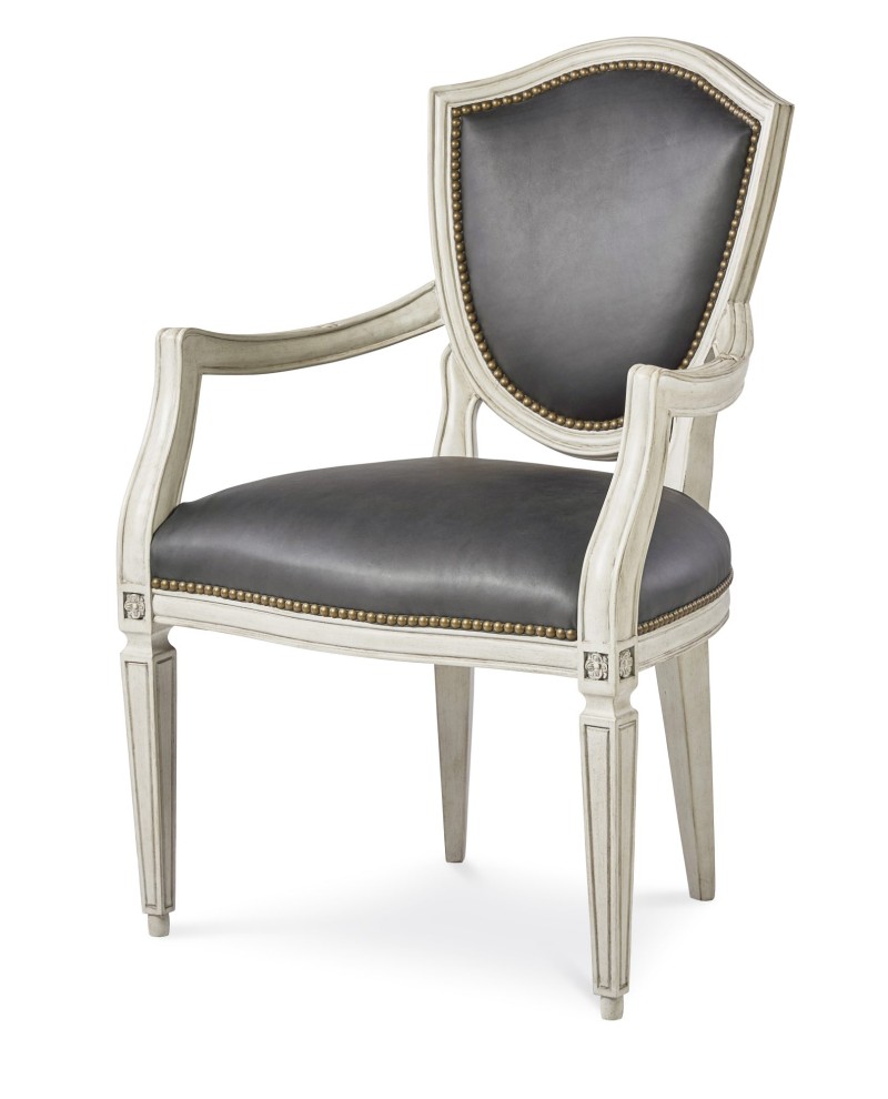 Jean Luc Shield Back Arm Chair - Italian Painted Blanc