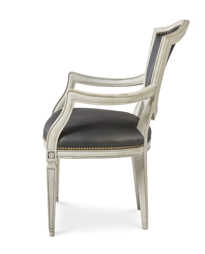 Jean Luc Shield Back Arm Chair - Italian Painted Blanc - Image 2