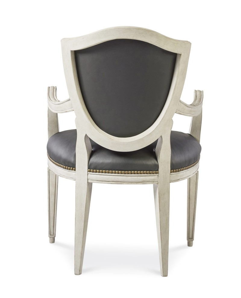 Jean Luc Shield Back Arm Chair - Italian Painted Blanc - Image 5