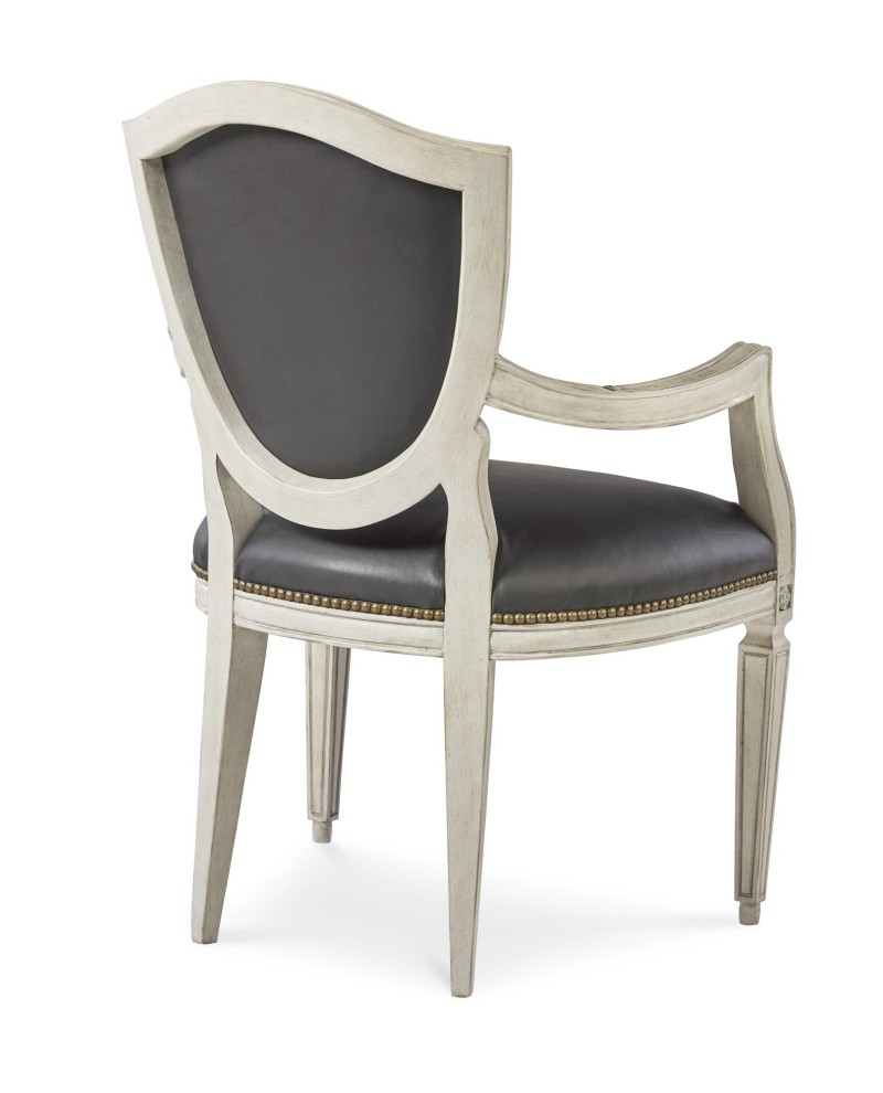 Jean Luc Shield Back Arm Chair - Italian Painted Blanc - Image 4