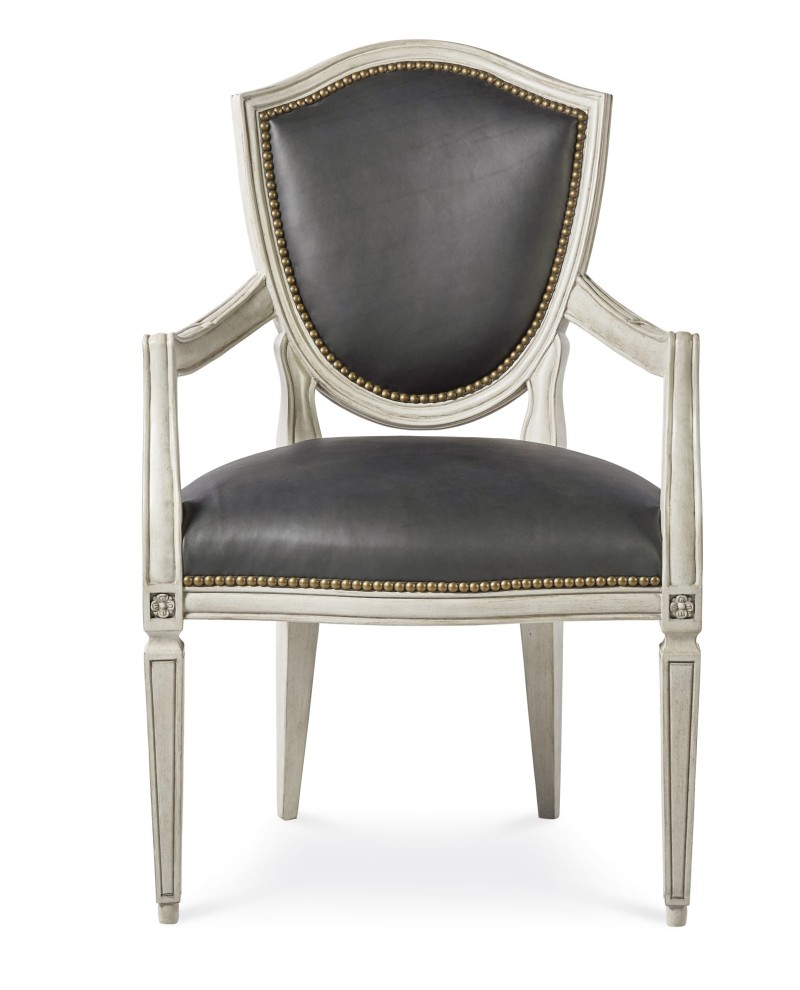 Jean Luc Shield Back Arm Chair - Italian Painted Blanc - Image 3