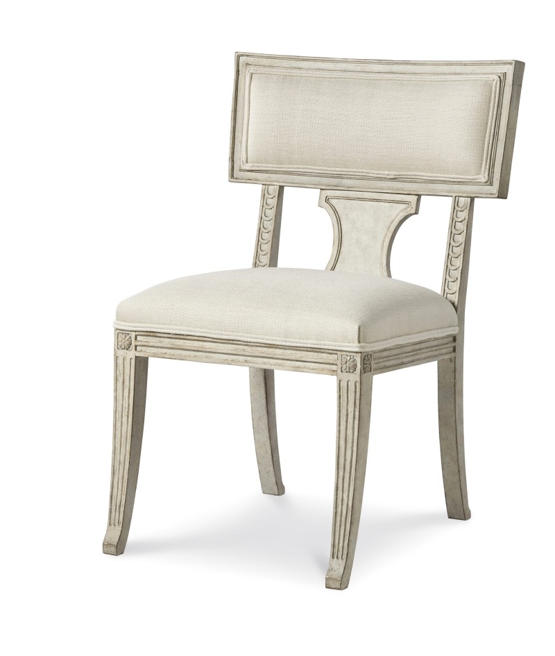 Von Swedish Carved Dining Chair - Swedish Scraped White