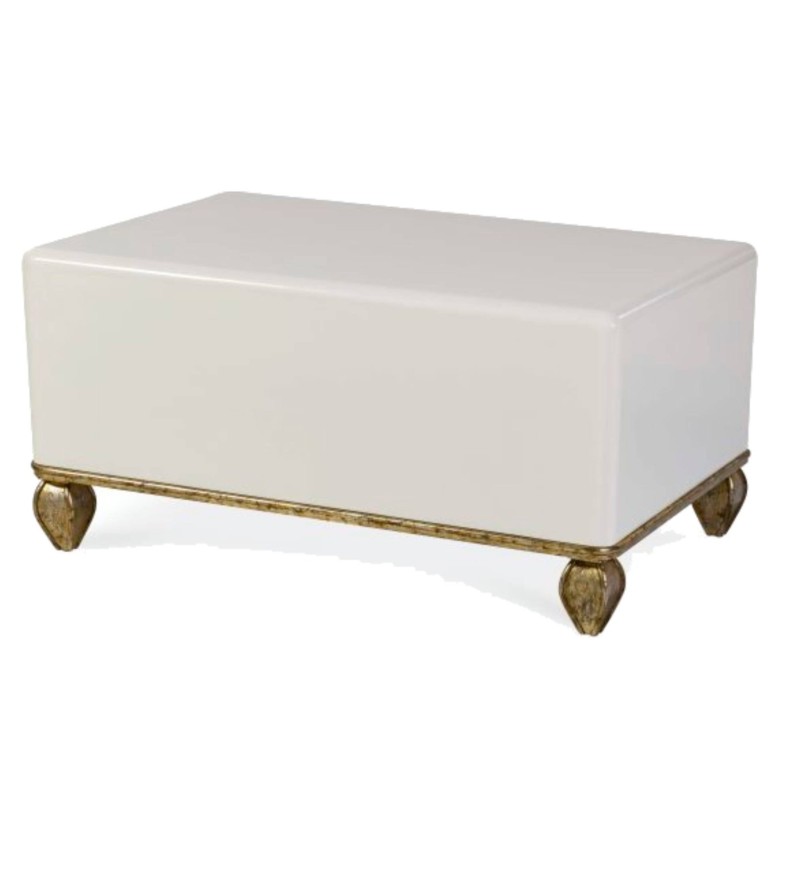 Loire Cocktail Table - French Lacquered White W/Gold