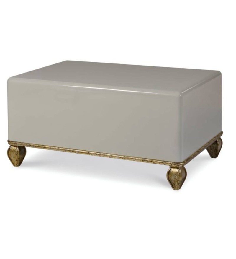 Loire Cocktail Table - French Lacquered Grey W/Gold