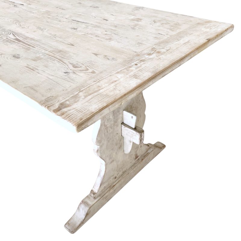 Swedish 19c Painted White Farm Table - Image 2