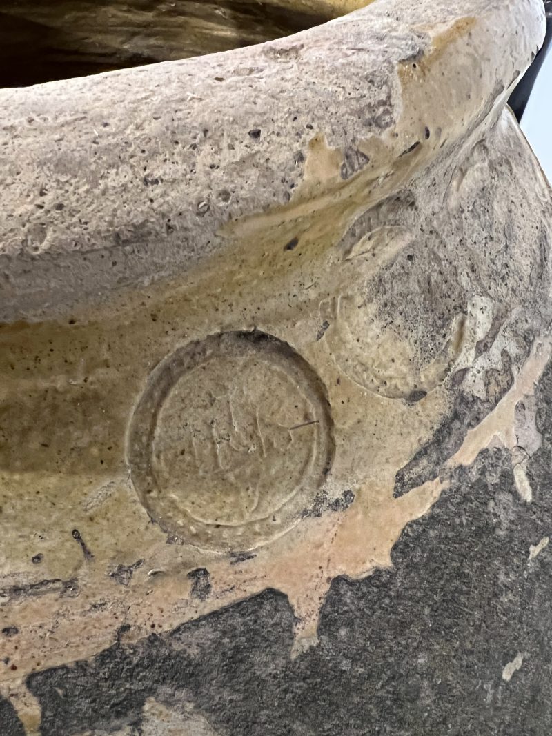 French 18th Century Yellow Glazed Uzes Jardiniere with Seal - Image 6