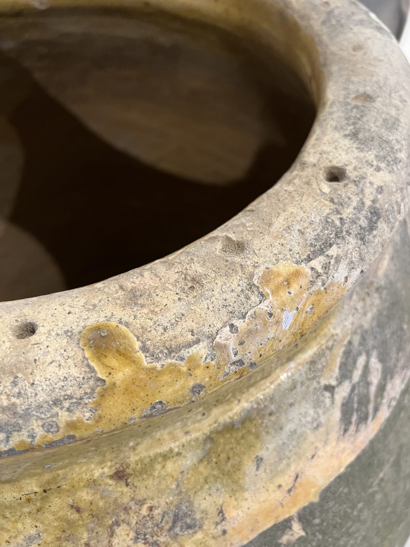 French 18th Century Yellow Glazed Uzes Jardiniere with Seal - Image 3