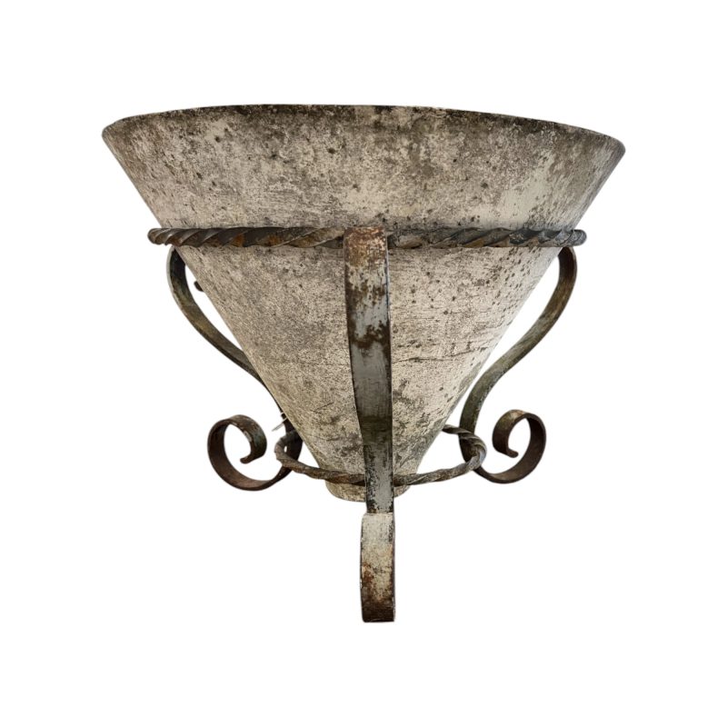 Conical Jardiniere with Iron Stand - Image 2