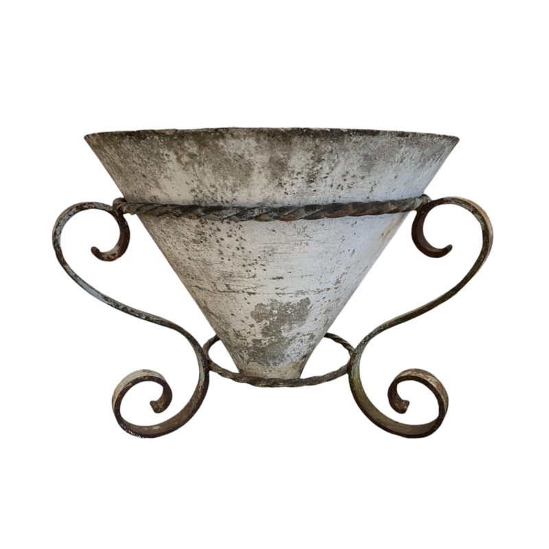 Conical Jardiniere with Iron Stand - Image 3