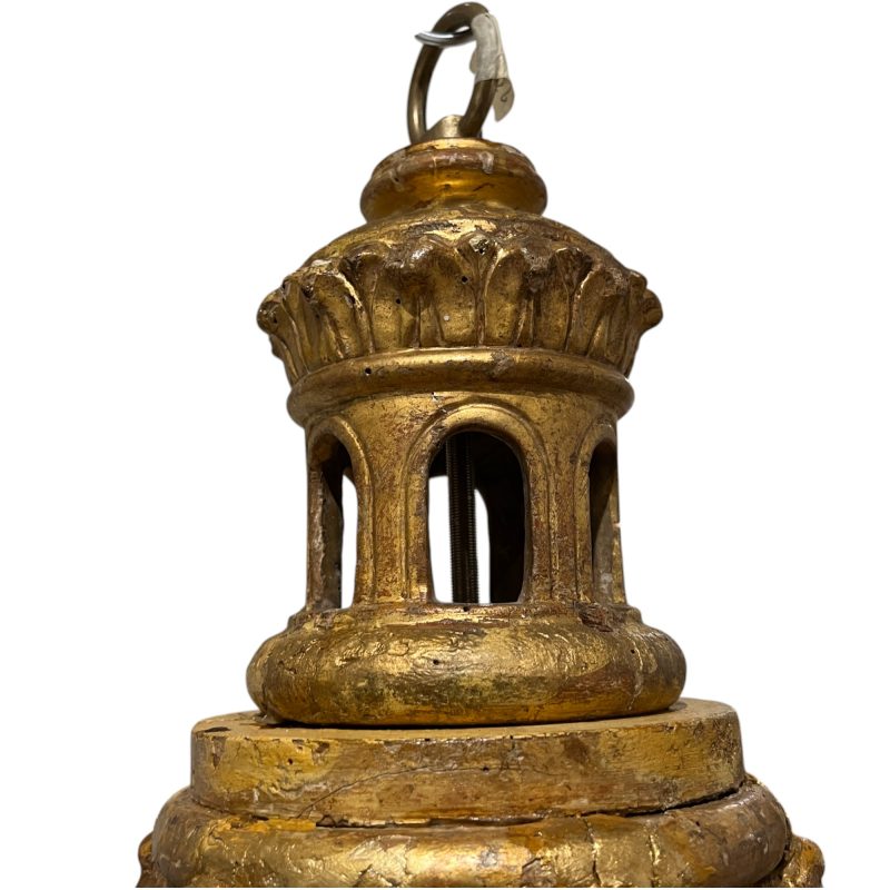 Italian 18th Century Gildwood Lantern with Glass - Image 5