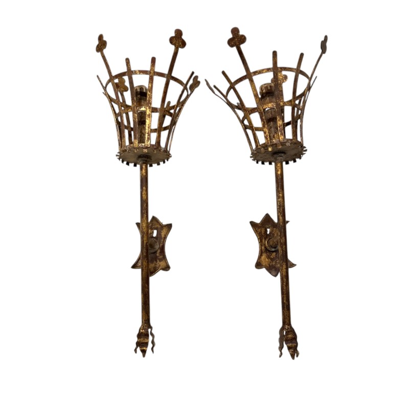 20th Century Italian Large Iron Sconces (2 pair available) - Image 14