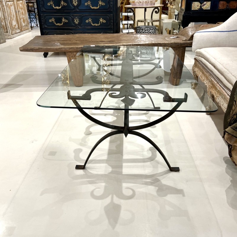 18th Century Iron Table with Glass Top - Image 10