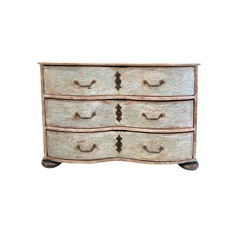 18th Century German Painted Serpentine Chest