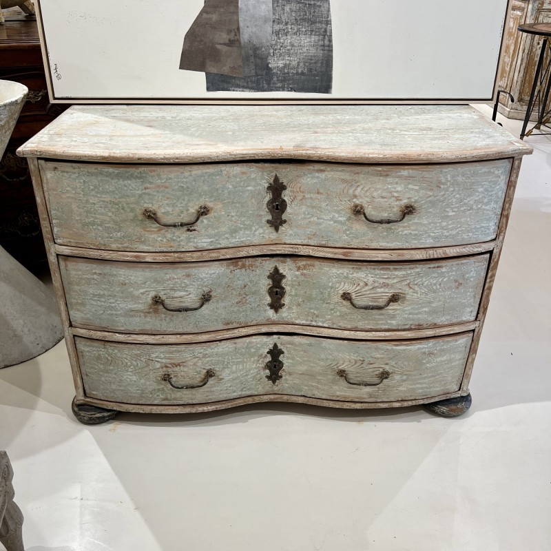 18th Century German Painted Serpentine Chest - Image 9