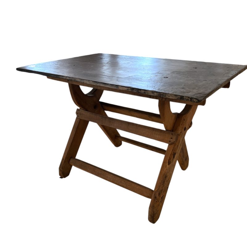 French 18th Century Slate Top Trestle Table - Image 2