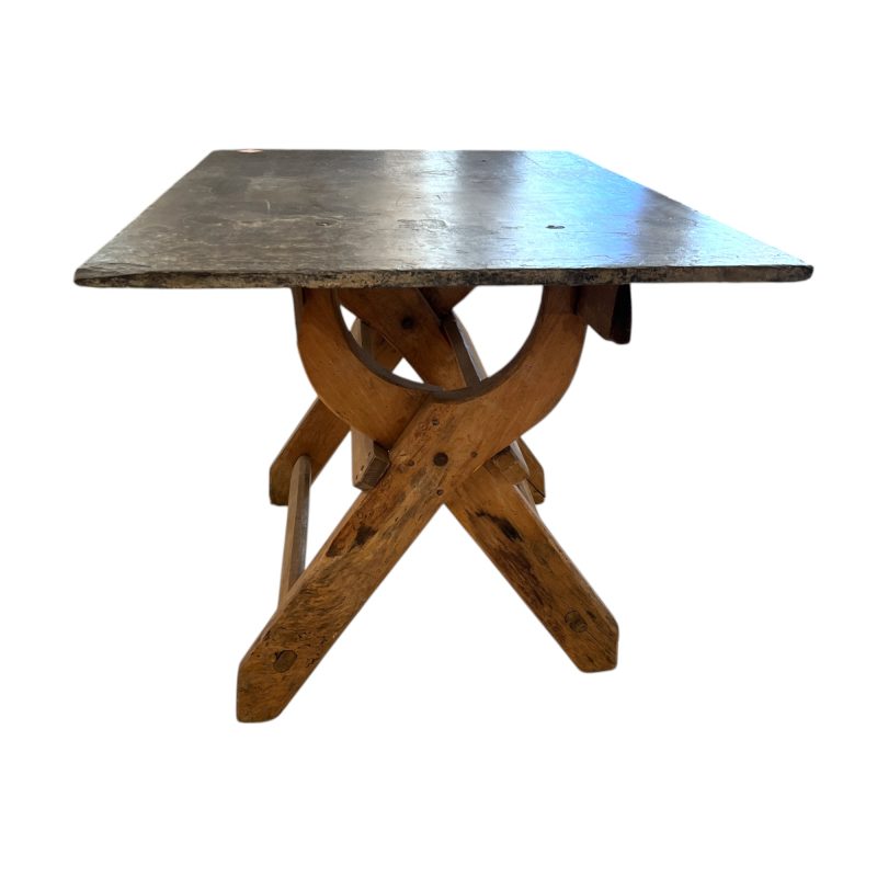 French 18th Century Slate Top Trestle Table - Image 5