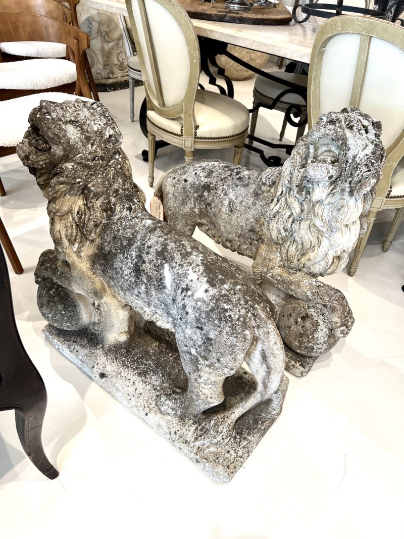 Pair of 19th Century Standing Garden Lions - Image 9