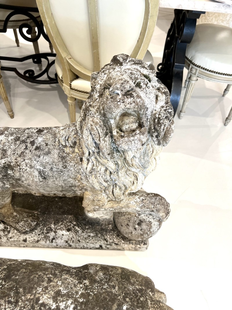 Pair of 19th Century Standing Garden Lions - Image 7